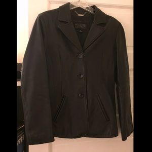 Genuine black leather jacket/blazer